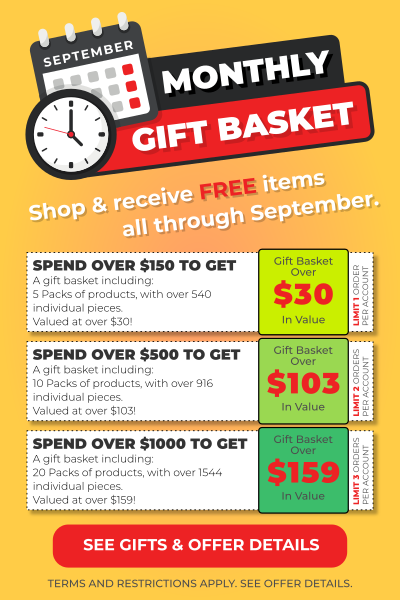 Monthly Gift Basket: shop and receive items all through August. Click for more details.
